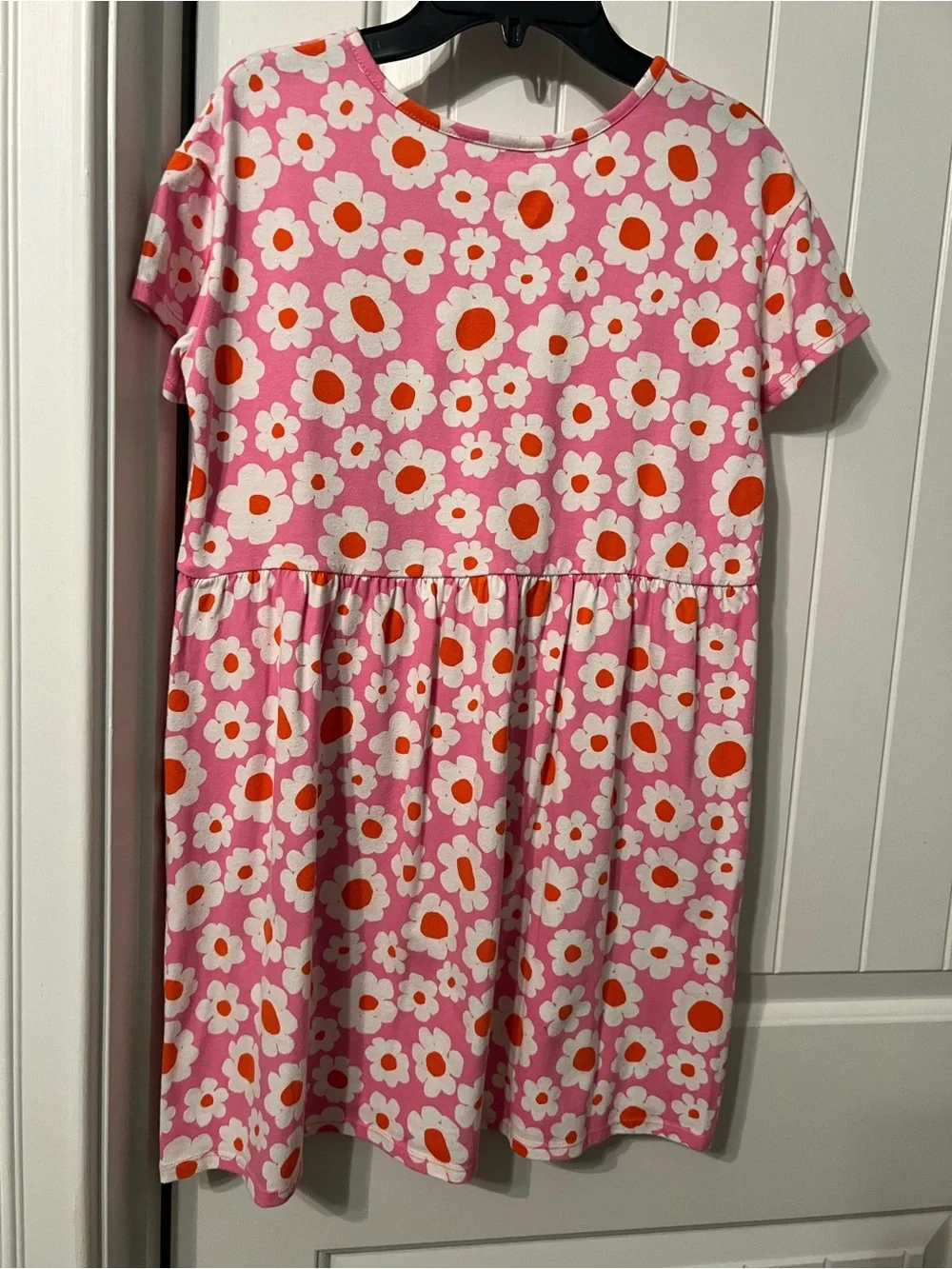 Cat & Jack Girls 14 XL Pink Floral Short Sleeve Pocket Play Dress
